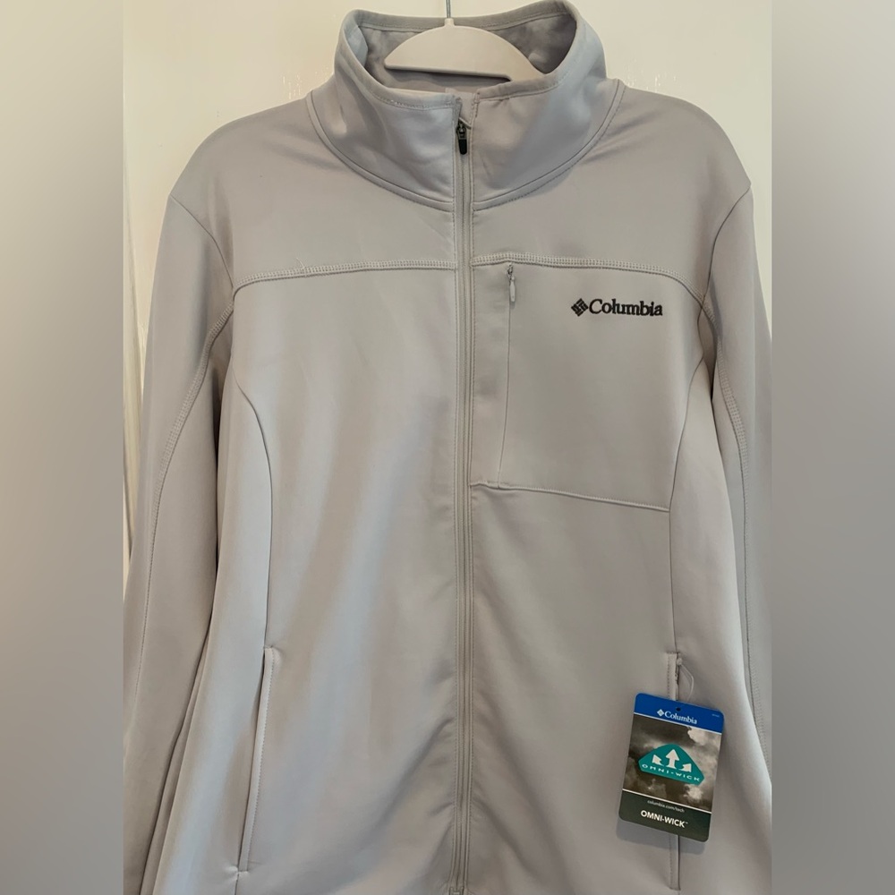 Columbia Women's Omni-Wick Windy Pointe Fleece Full Zip Jacket XL Light Gray NEW